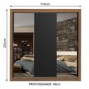 Ver imagem 4 de Guarda-roupa Casal Madesa Lyon Plus 3 Portas de Correr com Espelhos 4 Gavetas