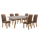 Ver imagem 6 de Mesa Copper 6 Lugares MDF Vidro Serigrafado Cadeiras Lorena Veludo Off White Moderna