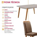 Ver imagem 3 de Mesa Copper 6 Lugares MDF Vidro Serigrafado Cadeiras Lorena Veludo Off White Moderna