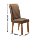 Ver imagem 5 de Mesa Copper 6 Lugares MDF Vidro Serigrafado Cadeiras Lorena Veludo Off White Moderna