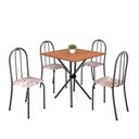 Ver imagem 2 de Conjunto de Mesa Tubular 70cm x 70cm Tampo em MDF com 4 Cadeiras Ane B Prata/Botanic Bege/Mart