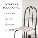 Ver imagem 6 de Conjunto de Mesa Tubular 70cm x 70cm Tampo em MDF com 4 Cadeiras Ane B Prata/Botanic Bege/Mart