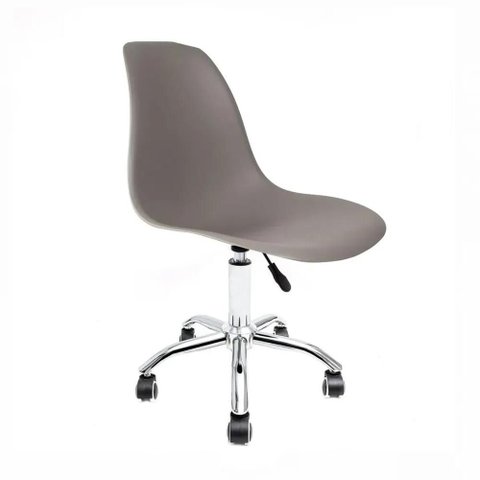 Cadeira Eames Cinza - Base Office Cromada