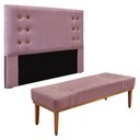 Ver imagem 1 de Kit Cabeceira e Calçadeira Recamier Queen 1,60m - Lilás