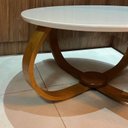 Ver imagem 1 de Mesa de Centro Bella 60x35 (Pé Cebola) Vidro Branco