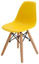 Ver imagem 1 de Cadeira Infantil Eiffel Polipropileno Amarelo Base Madeira - 37734