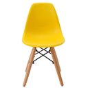 Ver imagem 2 de Cadeira Infantil Eiffel Polipropileno Amarelo Base Madeira - 37734