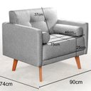 Ver mais imagens de Conjunto Moderno Luma Sofá Living 2 Lugares + 2 Poltronas Decoração Sala, Recepção