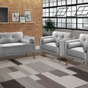 Ver imagem 1 de Conjunto Moderno Luma Sofá Living 2 Lugares + 2 Poltronas Decoração Sala, Recepção