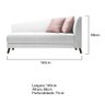 Recamier Heitor 160cm com Almofada Lado Esquerdo Suede - Amarena Móveis - 2