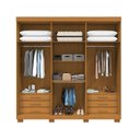 Ver imagem 4 de Guarda-Roupa Casal Ripado 6 Portas 6 Gavetas 100% MDF 230cm Magnólia Espresso Móveis Off White/Cinamomo