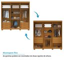 Ver imagem 5 de Guarda-roupa Casal Ripado 6 Portas 6 Gavetas 100% MDF 230cm Magnólia Espresso Móveis