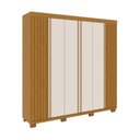 Ver imagem 2 de Guarda-Roupa Casal Ripado 6 Portas 6 Gavetas 100% MDF 230cm Magnólia Espresso Móveis Off White/Cinamomo