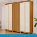 Ver imagem 7 de Guarda-Roupa Casal Ripado 6 Portas 6 Gavetas 100% MDF 230cm Magnólia Espresso Móveis Off White/Cinamomo