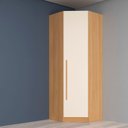 Ver imagem 1 de Guarda-Roupa Modulado Canto Oblíquo 1 Porta San Diego Yescasa Marrom/Tauari Ambar/Off White