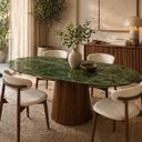 Ver imagem 4 de Mesa de Jantar Oblongo 244x137 cm Tampo Mármore Vitória Régia Base Nogueira