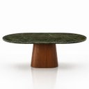 Ver imagem 1 de Mesa de Jantar Oblongo 244x137 cm Tampo Mármore Vitória Régia Base Nogueira