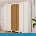 Ver imagem 6 de Guarda-Roupa Casal Ripado 6 Portas 6 Gavetas 100% MDF 230cm Magnólia Espresso Móveis Branco/Cinamomo