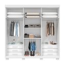 Ver imagem 4 de Guarda-Roupa Casal Ripado 6 Portas 6 Gavetas 100% MDF 230cm Magnólia Espresso Móveis Branco/Cinamomo