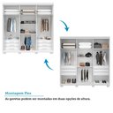 Ver imagem 5 de Guarda-Roupa Casal Ripado 6 Portas 6 Gavetas 100% MDF 230cm Magnólia Espresso Móveis Branco/Cinamomo