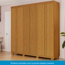 Ver imagem 7 de Guarda-roupa Casal 230,10cm 6 Portas Ripado 6 Gavetas 100% Mdf Magnólia Espresso Móveis