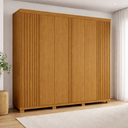 Ver imagem 1 de Guarda-Roupa Casal Ripado 6 Portas 6 Gavetas 100% MDF 230cm Magnólia Espresso Móveis Marrom/Cinamomo