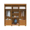 Ver imagem 4 de Guarda-Roupa Casal Ripado 6 Portas 6 Gavetas 100% MDF 230cm Magnólia Espresso Móveis Marrom/Cinamomo