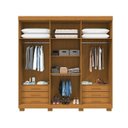 Ver imagem 4 de Guarda-roupa Casal Ripado 6 Portas 6 Gavetas 100% MDF 230cm Magnólia Espresso Móveis
