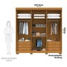 Guarda-roupa Casal 230,10cm 6 Portas Ripado 6 Gavetas 100% Mdf Magnólia Espresso Móveis - 4