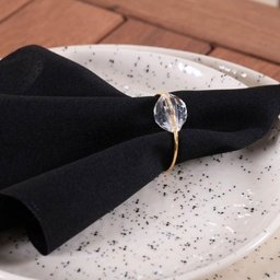 Kit 4 Anéis para Guardanapos 4cm X 3cm Cristalino Argola Decoração Dourado - 3