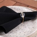 Ver imagem 3 de Kit 4 Anéis para Guardanapos 4cm X 3cm Cristalino Argola Decoração Dourado