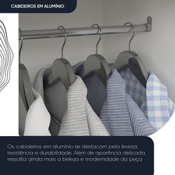 Guarda-roupa Casal 3 Portas 1 Porta Espelhada Milão Yescasa 100% MDF - 10