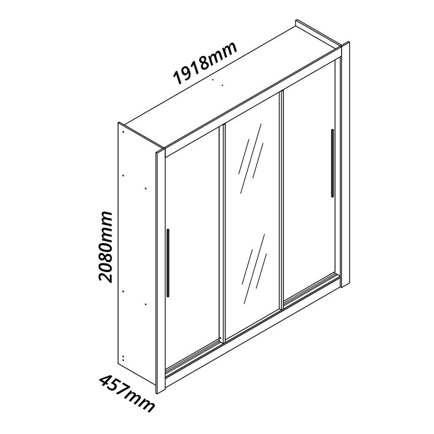 Guarda-roupa Casal 3 Portas 1 Porta Espelhada Milão Yescasa - 4