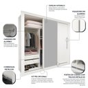 Ver imagem 6 de Guarda-Roupa Casal 3 Portas 1 Porta Espelhada Milão 100% MDF Yescasa Branco