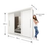 Guarda-roupa Casal 3 Portas 1 Porta Espelhada Milão Yescasa 100% MDF - 5