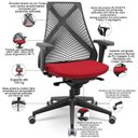 Ver imagem 7 de Cadeira de Escritório Giratória Presidente Unix P03 Tela Cinza Crepe Vermelho - Lyam Decor