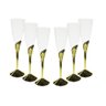 Taça Champanhe Acrilico Base Dourada 150ml 12 Unidades Silverplastic - 1