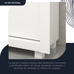 Guarda-roupa Casal 3 Portas 1 Porta Espelhada com Pés Milão Yescasa 100% MDF - 11