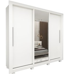Guarda-roupa Casal 3 Portas 1 Porta Espelhada com Pés Milão Yescasa 100% MDF - 3