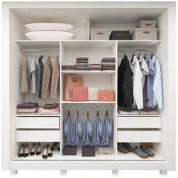 Guarda-roupa Casal 3 Portas 1 Porta Espelhada com Pés Milão Yescasa 100% MDF - 2