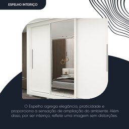 Guarda-roupa Casal 3 Portas 1 Porta Espelhada com Pés Milão Yescasa 100% MDF - 7