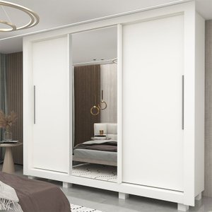 Guarda-roupa Casal 3 Portas 1 Porta Espelhada com Pés Milão Yescasa 100% MDF