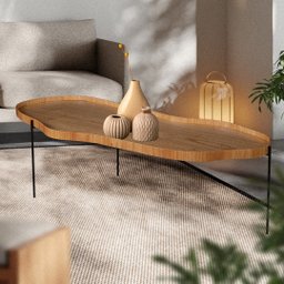 Mesa de Centro para Sala de Estar Formato Orgânico Lotus - 7