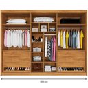 Ver imagem 4 de Guarda-Roupa Casal 6 Portas Ripadas 100% MDF Potente Marrom/Peroba