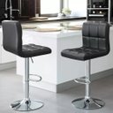 Ver imagem 5 de Kit 4 Banquetas Alta Cozinha Bar Balcão Bancada Americana Giratória Gomos Pu - Preta