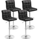 Ver imagem 1 de Kit 4 Banquetas Alta Cozinha Bar Balcão Bancada Americana Giratória Gomos Pu - Preta