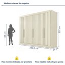 Ver imagem 5 de Guarda Roupa Casal 6 Portas Ripadas 6 Gavetas 100% MDF Potente Branco/Off White