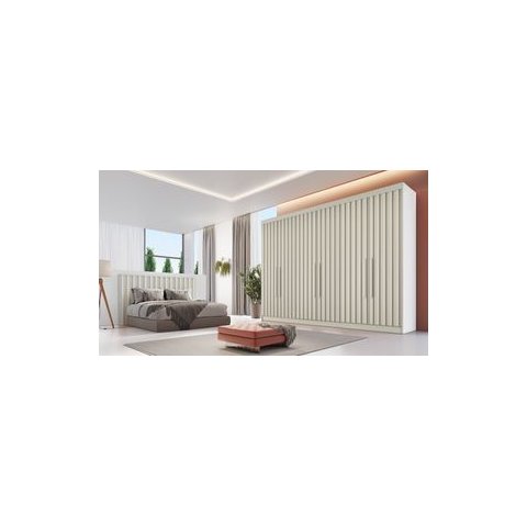 Guarda-Roupa Casal Potente 6 Portas Branco/Off White