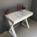Ver imagem 6 de Conjunto 3 Peças com Escrivaninha, Gaveteiro com 4 Gavetas e Estante Organizadora Veneza Branco Freijó Artany