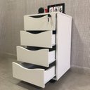 Ver imagem 7 de Conjunto 3 Peças com Escrivaninha, Gaveteiro com 4 Gavetas e Estante Organizadora Veneza Branco Freijó Artany